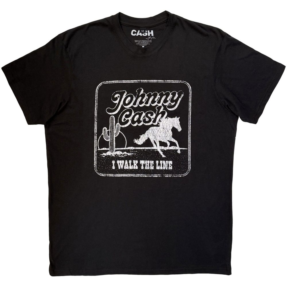 Johnny Cash - I Walk The Line Mens Tshirt - Black